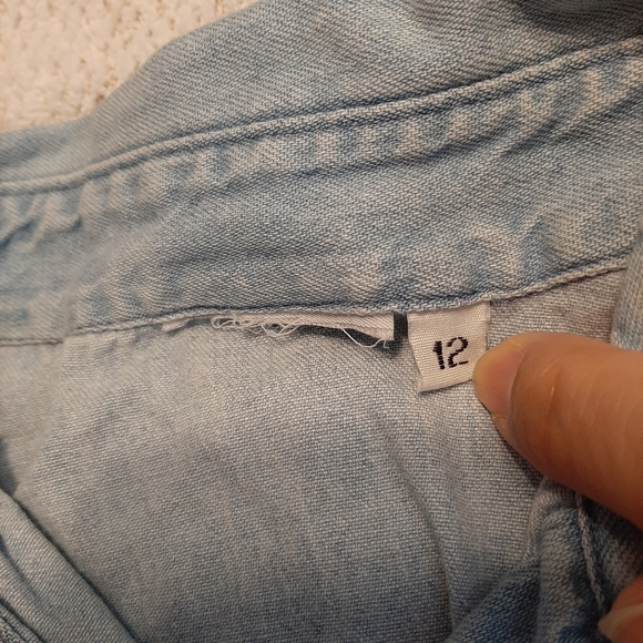 Warner Brothers Vintage kids size 12 Denim long sleeve button up Year 1990s - Picture 4 of 7